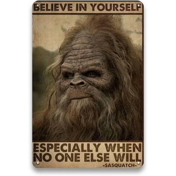 Warning Metal Tin Sign, Vintage Retro Funny Metal Sign for Indoor&Outdoor, Camper, Yard, Forest, Please Do Not Feed The Sasquatch, 12x8 Inches Gift for Family Friend, Sasquatch lover