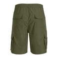 thumbnail image 6 of Men Casual Cargo Shorts Multi-Pocket Elastic Waist Drawstring Straight Leg Quick Dry Breathable Lightweight Summer Hiking Workout Beach Vacation Daily Streetwear | AKLJWH,Army Green L, 6 of 9