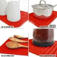 thumbnail image 4 of Generic 2-Pack Wave Silicone Heat Resistant Table Mats, Non-Slip Waterproof Kitchen Pads for Dishes, Tea Sets, and Countertops, Red, 4 of 6