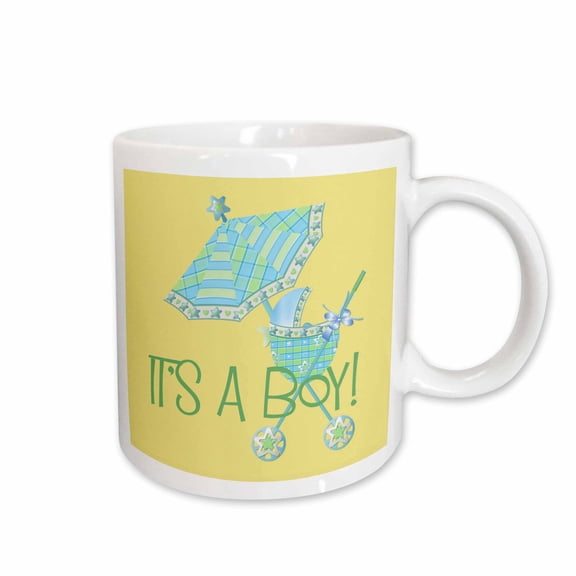 3drose, Its a Boy Stroller and Umbrella, 11oz Mug