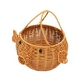thumbnail image 4 of Cesta de picnic con forma de cerdo, cesta de flores tejida a mano, de almacenamiento para juguetes de mesa, para sala de estar, granja, camping,, 4 of 8