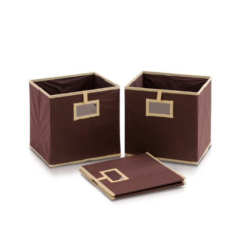 Furinno Laci NW13115 - Organizador de almacenamiento plegable con bolsillo para exhibición de tarjetas, juego de 3, marrón Furinno NW13115