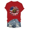 thumbnail image 5 of ORT Womens American Flag T Shirt Patriotic Shirts Short Sleeve Patriotic Shirt 4th of July Tee Tops Crewneck Summer T-Shirt(Z2-Red,XL), 5 of 6