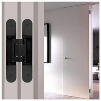 Nuk3y Hidden Invisible Concealed Door Hinges 180 Degree Swing 3 Way Adjustable (Black, 7 Inch (1 Pair))