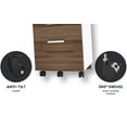 thumbnail image 6 of Modern Designs by Crafts and Comfort Lazio File Cabinet 3 Drawers with Lock - Great for Home and Office Use, Wheels and Fits Under Desks – Walnut / White Height 26 Inches, 6 of 7