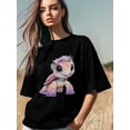 thumbnail image 3 of Women's T-Shirt,Short Sleeve Tee Shirts Casual Tops Pink Sea Turtle Crewneck T Shirt for Women, 3 of 8