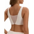 thumbnail image 3 of INSPIRE CHIC Women's Deep V Push Up Wirefree Seamless Mesh Plunge Bras Light and Breathable Minimizers S White, 3 of 4