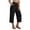 *Black, variant on ClodeEU Women's High Waisted Cropped Wide Leg Linen Pants, Elastic Waist Casual Summer Trousers with Pockets Black,Women's Plus L