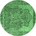 thumbnail image 1 of Ahgly Company Indoor Round Persian Emerald Green Traditional Area Rugs, 3' Round, 1 of 4