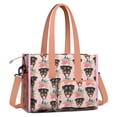thumbnail image 2 of Teacher Tote Bag,Rottweiler and Pioneer Flower Teacher Utility Tote Bag,Large Work Tote Bags for Women with Multiple Pockets,Top Zipper Closure,13.8x10.6x6.7 Inch, 2 of 5