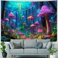 thumbnail image 4 of PRATYUS Fantasy Mushroom Tapestry  Neon Glow Forest Tapestry Wall Hanging Magical Landscape Wall Art for Bedroom - Multi Size Painting, 4 of 6