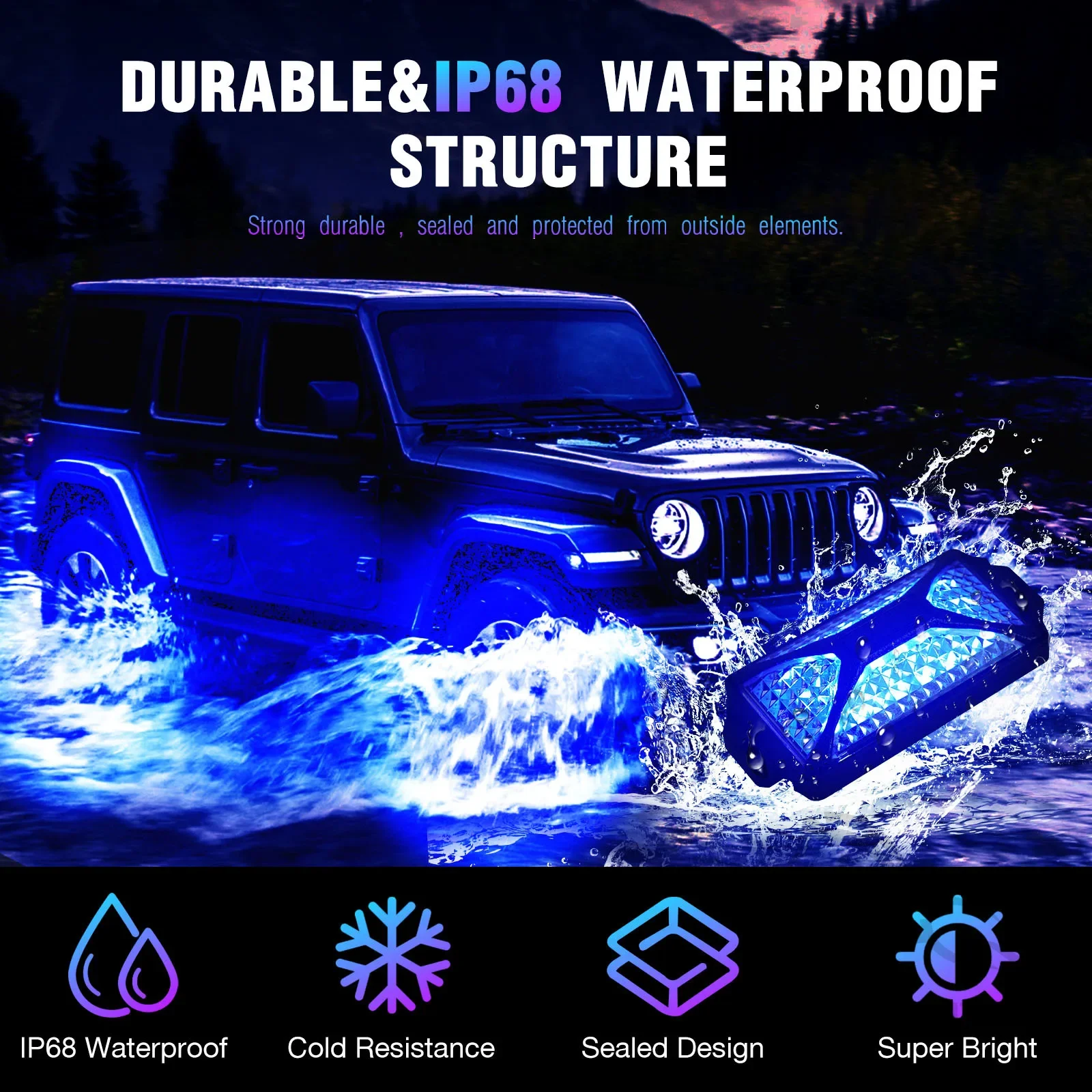 Rock Lights for Trucks, 10 Pods RGB LED Rock Light with APP/Remote Control, Music Mode,Underglow Light Kit,Waterproof IP68 Rock Neon Light Kits for Jeep Offroad RZR SUV ATV UTV