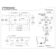 thumbnail image 2 of Kingston Brass VTPDE602922 Aqua Eden 60" Acrylic Double Ended Pedestal Tub with Drain, Glossy White, 2 of 2