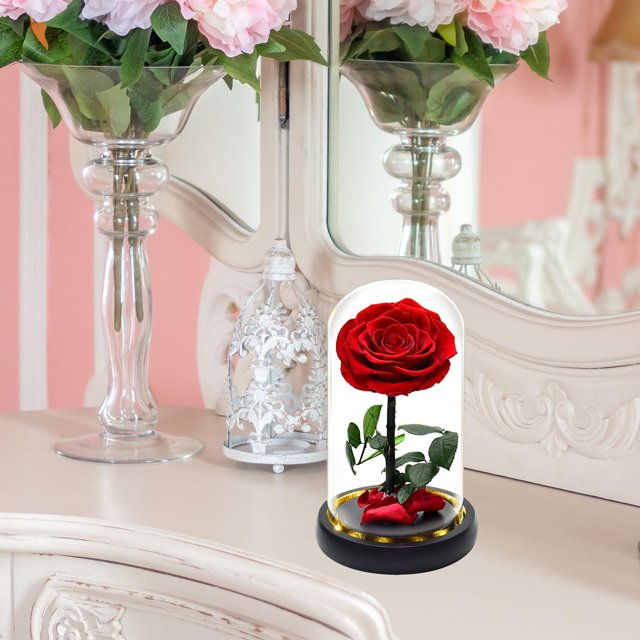 Rosas de cristal, regalo de flores, aniversario, regalo romántico, regalos del Día de San Valentín para hombres, decoración del Día de San Valentín, Rojo
