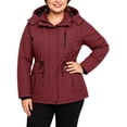 thumbnail image 2 of wantdo Women's Plus Size Puffer Jacket Windproof Winter Coat with Removable Hood Wine Red 5X, 2 of 9