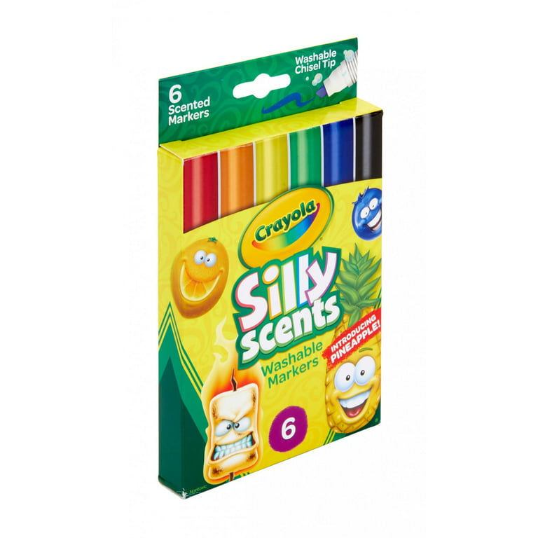 Crayola Silly Scents Scented Markers, Washable, Chisel Tip - 12 scented markers