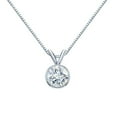 thumbnail image 1 of Platinum Round Bezel-set Solitaire Moissanite Pendant Necklace (1 1/4ct TGW, 7mm, O.White) 16 to 18-inch by Diamond Wish, 1 of 4