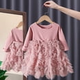 thumbnail image 1 of Vestido de princesa de primavera y otoño para niñas, vestido de gasa de algodón de moda con manga larga y mono, 1 of 6