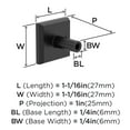 thumbnail image 4 of Amerock Chamfered Edge 1-1/16 inch Length Matte Black Cabinet or Furniture Knob, 25 Pack, 4 of 4
