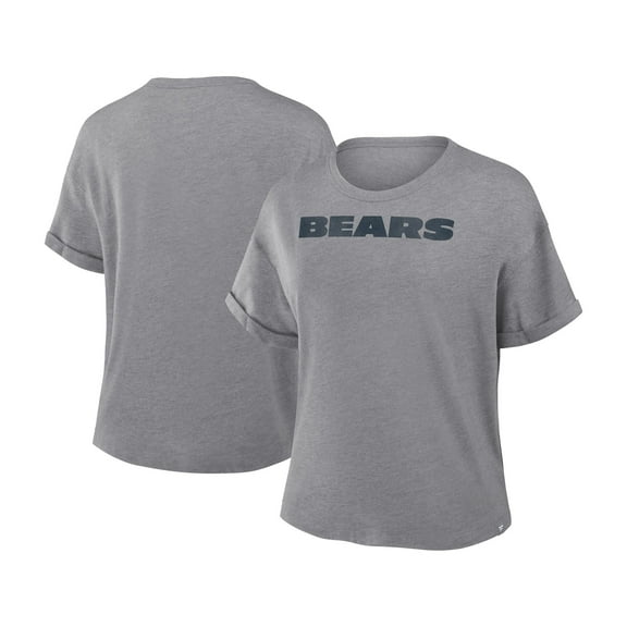 Women's Fanatics Heather Gray Chicago Bears Swing Pass Tri-Blend Boxy T-Shirt