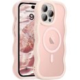 thumbnail image 1 of Funda magnética para iPhone 12 Pro Max, compatible con MagSafe, diseño de marco ondulado transparente, funda de borde suave, bonita funda protectora mate transparente a prueba de golpes, 1 of 6