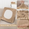 thumbnail image 3 of Funda de sofá NAISI de terciopelo en forma de L, color camel, 3 of 6