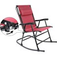 thumbnail image 7 of Outdoor Textilene Zero Gravity Folding Lounge Rocker with Pillow, Red, 7 of 7