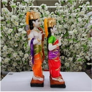 Ram Sita Statue Lord Ram with Sita MATA Idol Ram & Sita Sculpture Hindu God Goddess Statue Lord Ram Goddess Sita Figurine Hindu Religious God Indian Art Spiritual Pooja Decor Gift - AtoZ India Cart