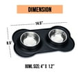 thumbnail image 2 of Double Dog and Cat Bowls with Anti-Overflow & Anti-Skid Food Mat, Ideal for Small Pets (Small), 2 of 5