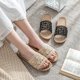 thumbnail image 2 of Sandalias y pantuflas de encaje de verano para mujer, para el hogar, para interiores, antideslizantes, para el hogar, de lino, para el hogar, para mujer, para el verano, 2 of 6