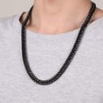 thumbnail image 2 of FindChic Chains Necklace for Men, 22inch 9mm Black Stainless Steel Cuban Link Chain Father's Day Christmas Jewelry Gifts for Him/Dad/Husband with Gift Box, 2 of 7