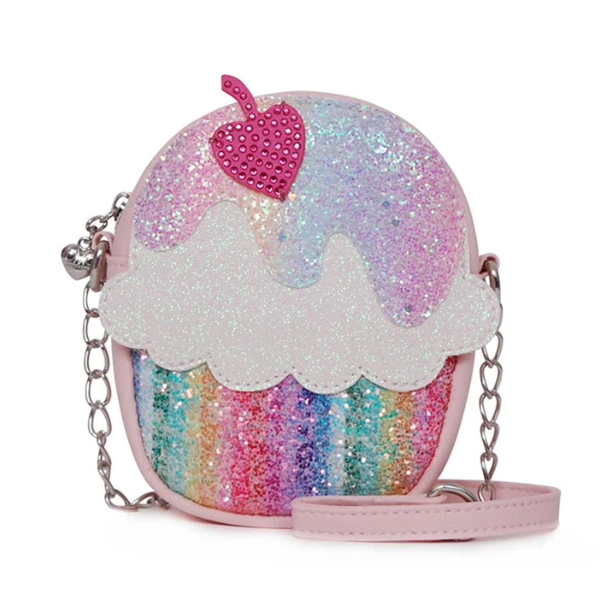 Omg Accessories Omg Accessories Glitter Cupcake Crossbody Pink