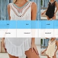 thumbnail image 3 of Wyobmus Robe de Plage à Franges pour Femmes Été Crochet Dentelle Robe de Plage Découpée Sans Manches Fluide Robe de Bikini de Resort Kaki*, 3 of 8