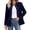 Navy, variant on Plus Size Blazer for Women Long Sleeve Button down Suit Jacket Solid Color Trendy Blouses Winter Workout Tops