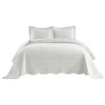 thumbnail image 6 of 3-Piece 100% Cotton Oversized Bedspread Lightweight Quilt Coverlet Embroidery Farmhouse Bedding Set ( Soft White, Queen (100"x106")), 6 of 8