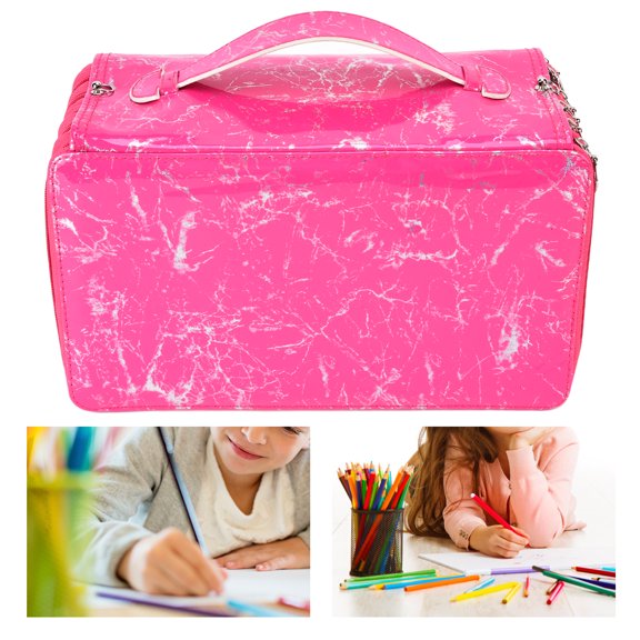 Trousse à Crayons Colorée à 360 Trous, Grande Capacité, Porte-Crayons avec Fermeture Éclair, Organisateur de Stylos, Étui de Rangement avec Poignée de Retrait et Sangle pour Artiste, Stylos Aquarelle, Marqueurs