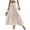 Beige, variant on Women's Maxi Skirt Elastic Waist Tiered A-Line Boho Casual Button Front Ruffle Hem Flowy Long Skirts