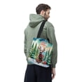 thumbnail image 3 of Merry Christmas Santa Reindeer Antlers Doberman Pinscher Sleigh Xmas Winter Holiday All Over Print 3D Canvas Tote Bag Doberman Dog Lover Gifts Reusable Handbag - 00023, 3 of 5