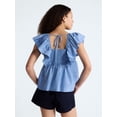 thumbnail image 3 of Free Assembly Women's Square Neck Cotton Top with Flutter Sleeves, Sizes XS-XXL, 3 of 5