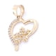 thumbnail image 3 of Dije Corazón Calzada con zirconias en oro de 10k, 3 of 4