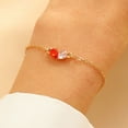 thumbnail image 4 of Dainty Heart Bracelet with 2 Birthstones Fashionable Heart Designs Accessory for Mother Daughter Jewelry Present, 4 of 16