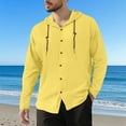 thumbnail image 5 of Mens Long Sleeve Shirts Drawstring Hooded Sweatshirt Casual Button Shirts, 5 of 5