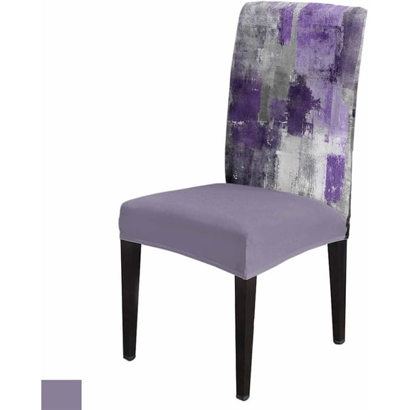 Abstract Dining Room Chair Covers Set of 6, Purple Gray Graffiti Art Texture Stretch Chair Slipcovers Removable Washable Seat Cover Chair Protectors for Kitchen Home, Hotel Banquet