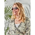 thumbnail image 5 of Foster Grant Women's Rectangle Fashion Sunglasses Turquoise Brown, 5 of 6