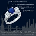 thumbnail image 3 of Gem Stone King 3.17 Cttw Blue Created Sapphire 3-Stone Engagement Ring for Women | 925 Sterling Silver | Three Stone Wedding Engagement Anniversary Promise Ring (Size 6), 3 of 6