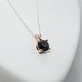 thumbnail image 4 of Dazzlingrock Collection Round Black Diamond Solitaire Style Pendant for Women with 18 Inch Silver Chain (2.50 ctw, Color Black, Clarity Opaque) in 18K Rose Gold, 4 of 6
