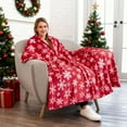 thumbnail image 5 of Darzheoy Christmas Snowflake Blanket Red Blue Print Soft Warm 50x70 Inches for Sofa Bed Camping Festival Cozy Home Decor All Season, 5 of 7