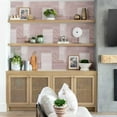 thumbnail image 4 of S4Sassy Patchwork Stitch Print Wallpaper - Asian Style Wall Covering, 25" x 60" Self-Adhesive Vinyl Wallpaper, Decorative Walls Wrap, Easy DIY Wall Covering For Bedroom, Living Spaces - Pink, 4 of 9