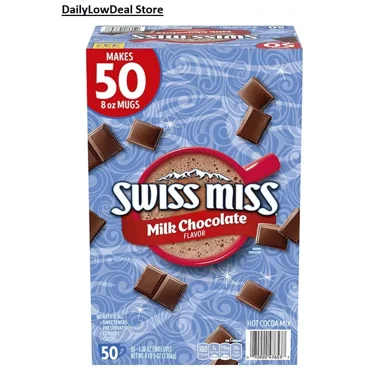 50 Count Swiss Miss Milk Chocolate Hot Cocoa Mix 1.38 oz Packets Envelopes FRESH