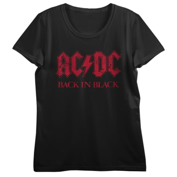 ACDC Australian, Rock Band, Rock and Roll, Music, Song on Black Short Sleeve Adult T-Shirt-Small